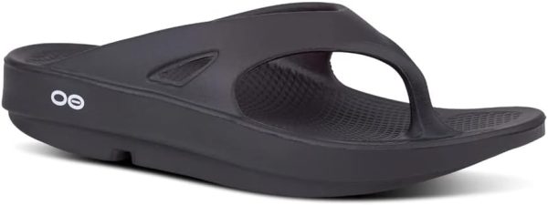 OOFOS Unisex Original Thong flip flop, Classic Black, 14 B(M) US Women / 12 D(M) US Men