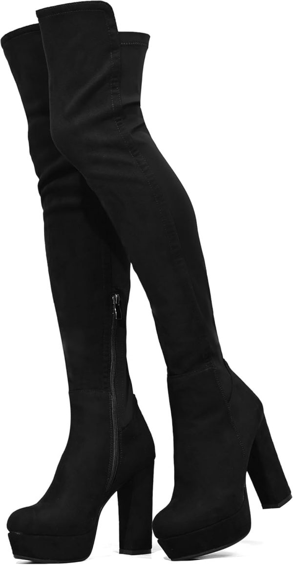 NueiVeiuo Women Comfy Thigh High Boots Platform