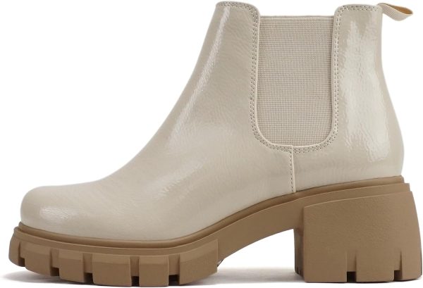 Soda PIONEER ~ Women Lug Sole Mid Heel Chelsea Fashion Ankle Bootie w/Double Elastic Gore