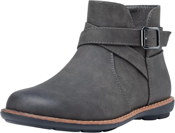 Vepose Women’s 9005 Flat Ankle Boots, Classical Short Boots, Vintage Booties with Side Zipper