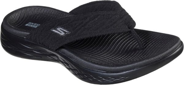 Skechers Women's On-The-Go 600 Sunny Flip-Flop, Black, 9