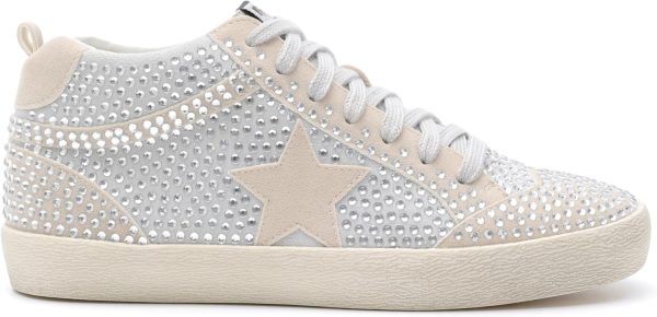 Mi.iM Miko Rubber Sole Lace-up Rhinestone Suede Star Sneakers