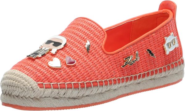 KARL LAGERFELD Women's Michaela Slip on Embellished Flat Espadrille Platform